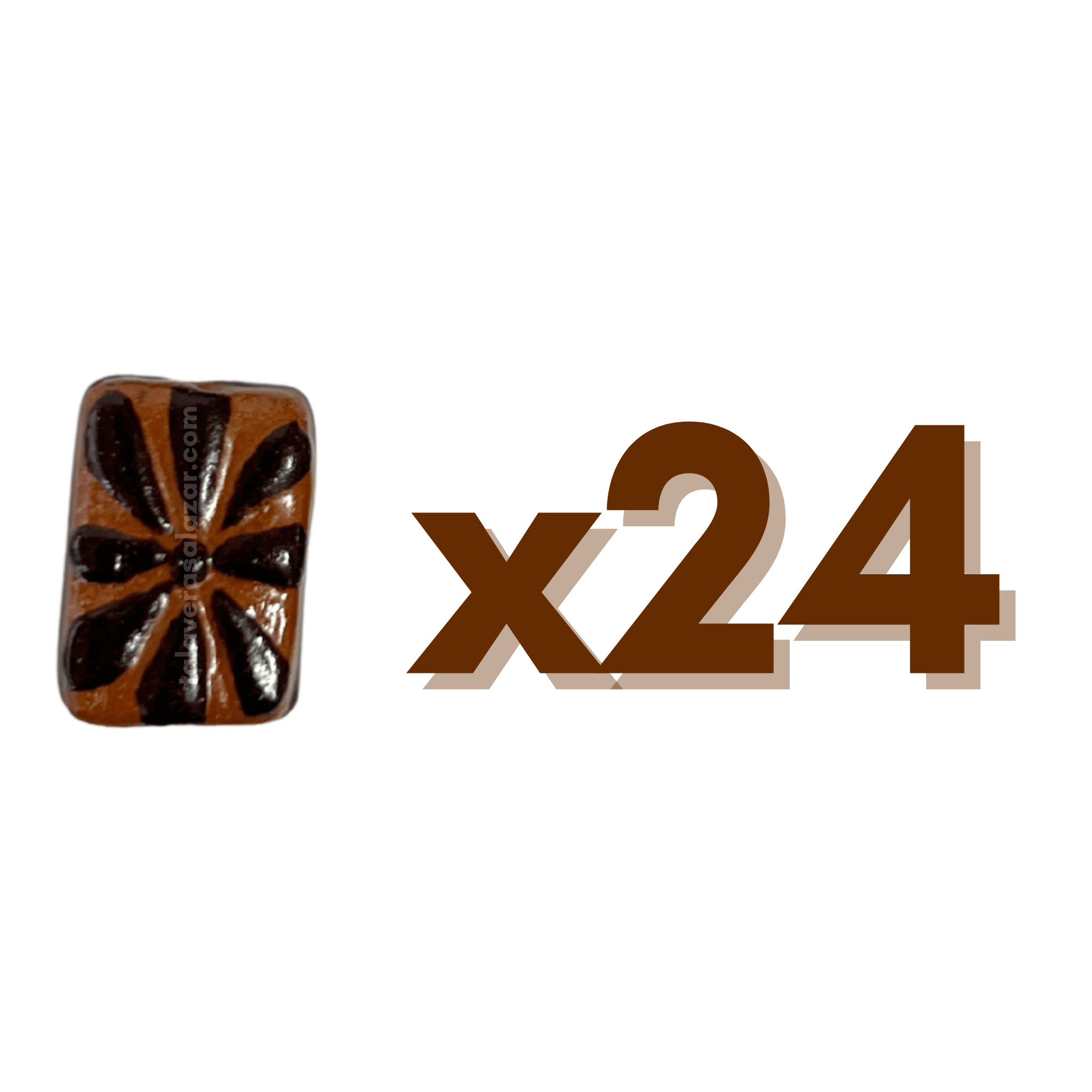 RECTANGULO PLANO 2 CM X 1.5 CM FONDO CAFE DECORADO CAFE CHOCOLATE