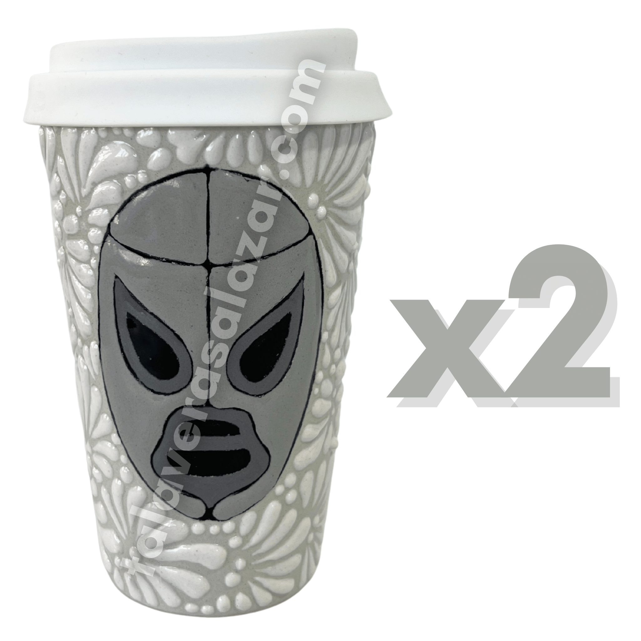 TERMO 15 CM SIN ASA LUCHADOR VERSION BASICA FONDO TRADICIONAL MIK BLANCO