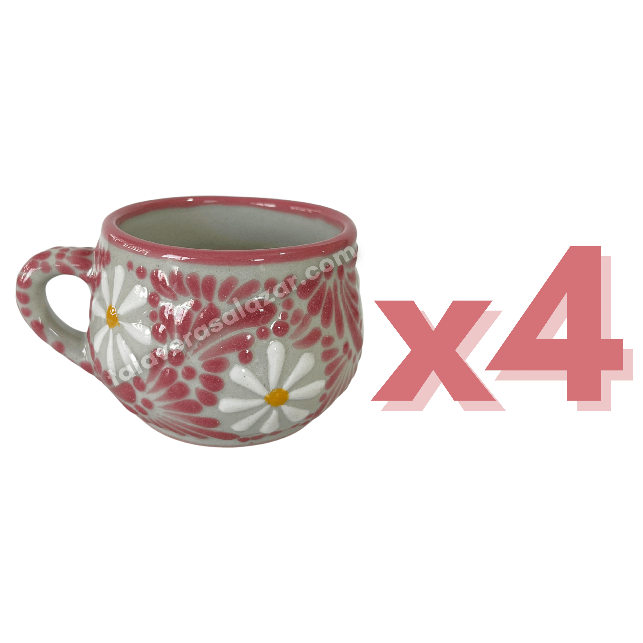 TAZA CHOCOLATERA MEDIANA FONDO TRADICIONAL MIK ROSA MARGARITAS