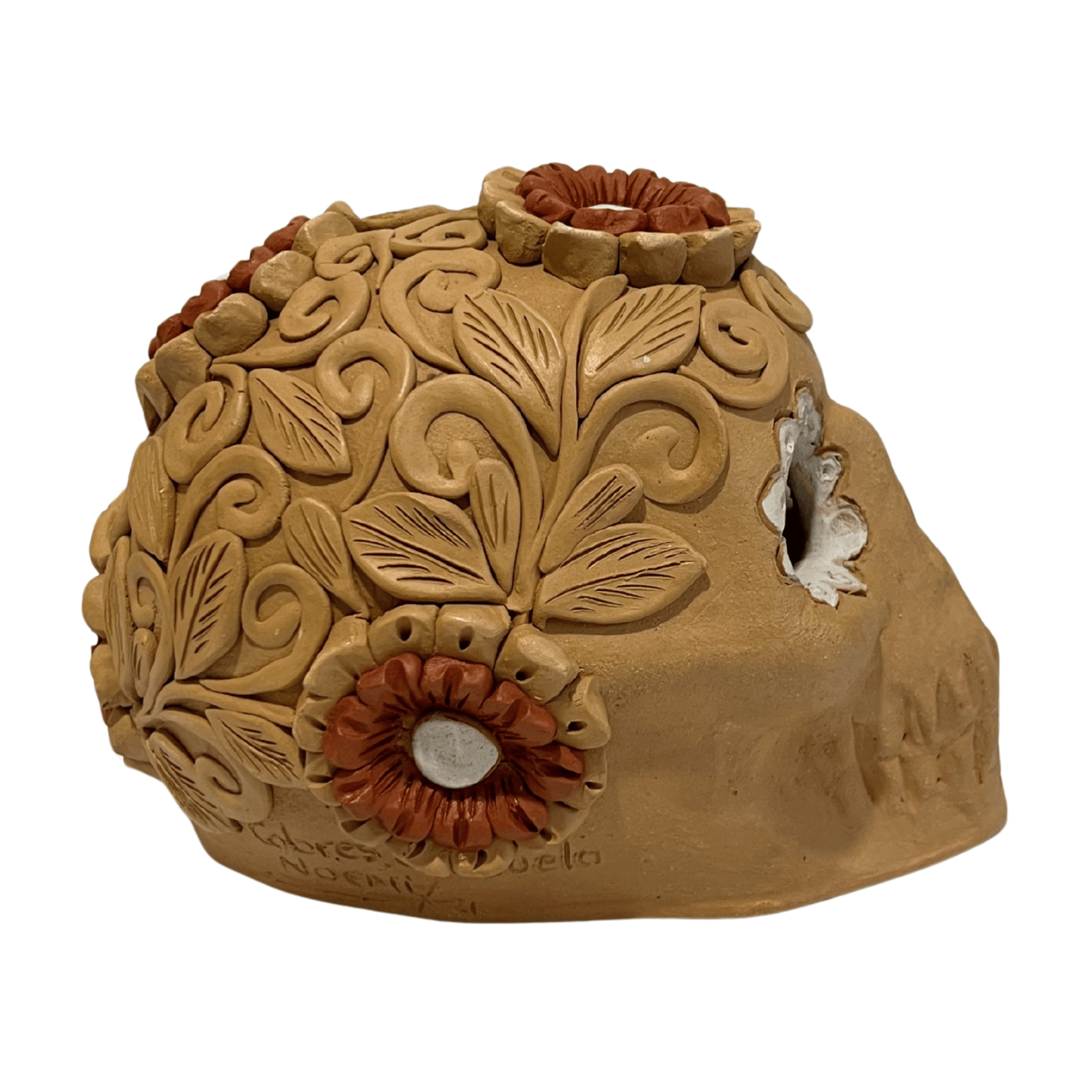 CRANEO BARRO NATURAL BORDADO