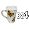 TERMO CON ASA 15 CM FONDO TRADICIONAL MIK BLANCO MARIPOSAS
