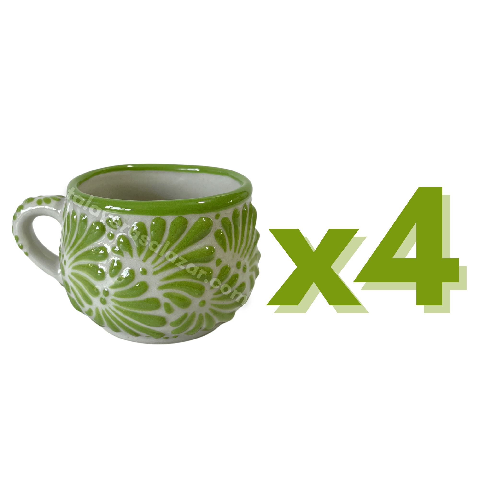TAZA CHOCOLATERA MEDIANA FONDO TRADICIONAL MIK VERDE LIMON