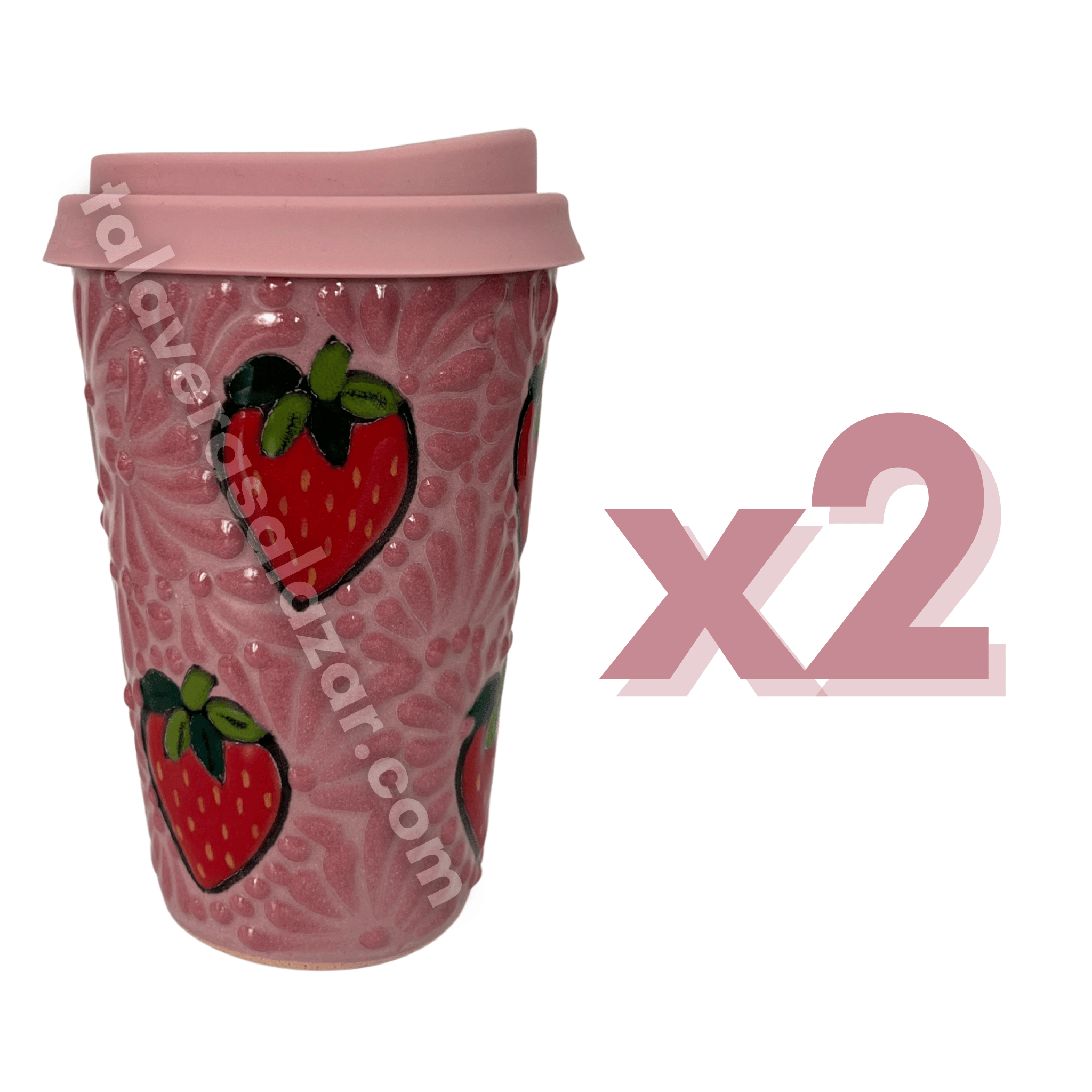 TERMO 15 CM SIN ASA FONDO ROSA MIK ROSA FRESAS