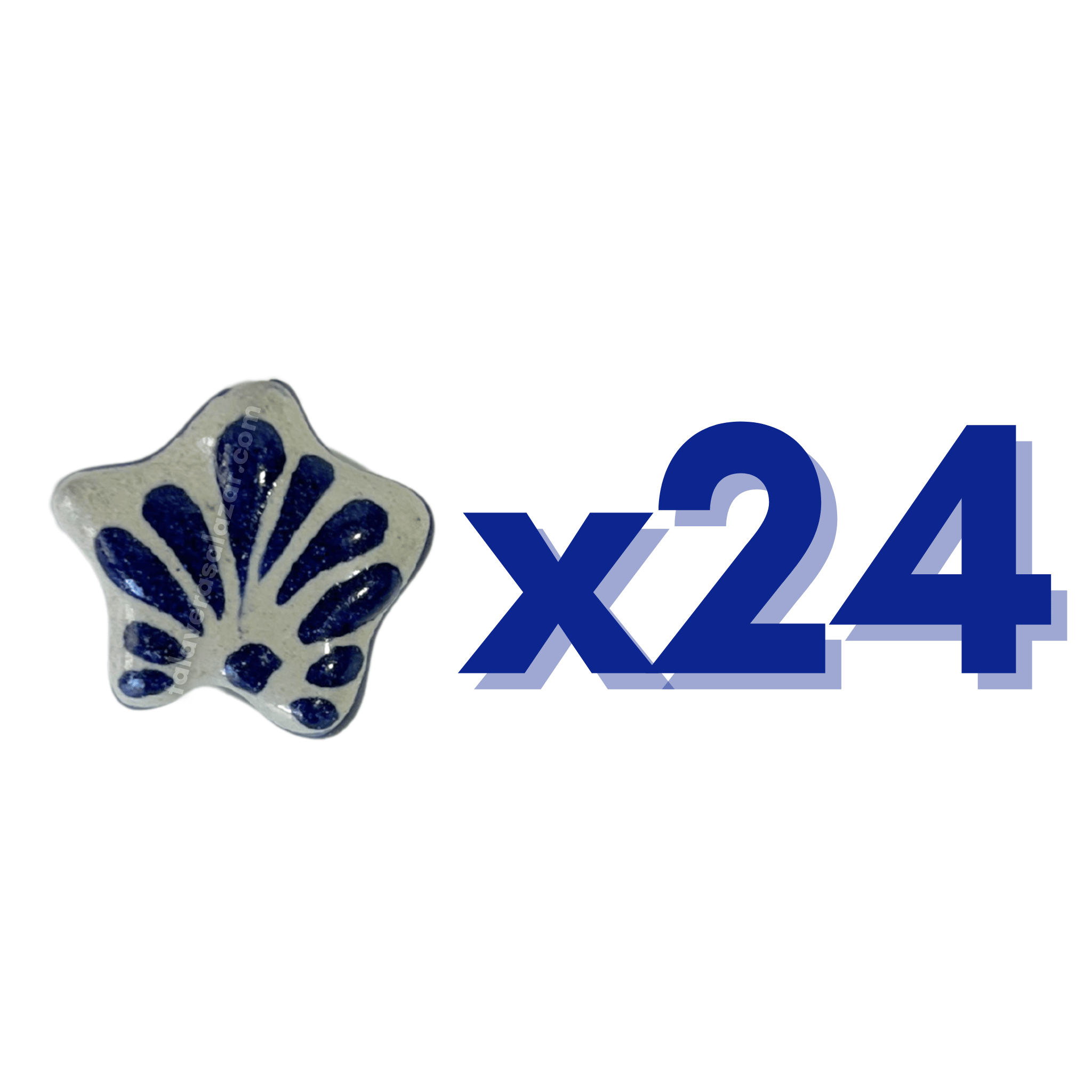 ESTRELLA 5 PICOS 1.7 CM FONDO TRADICIONAL DECORADO AZUL COBALTO