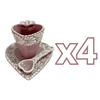 SET 3 PIEZAS FORMA DE CORAZON CON CUCHARA CORAZON FONDO ROSA MIK BLANCO
