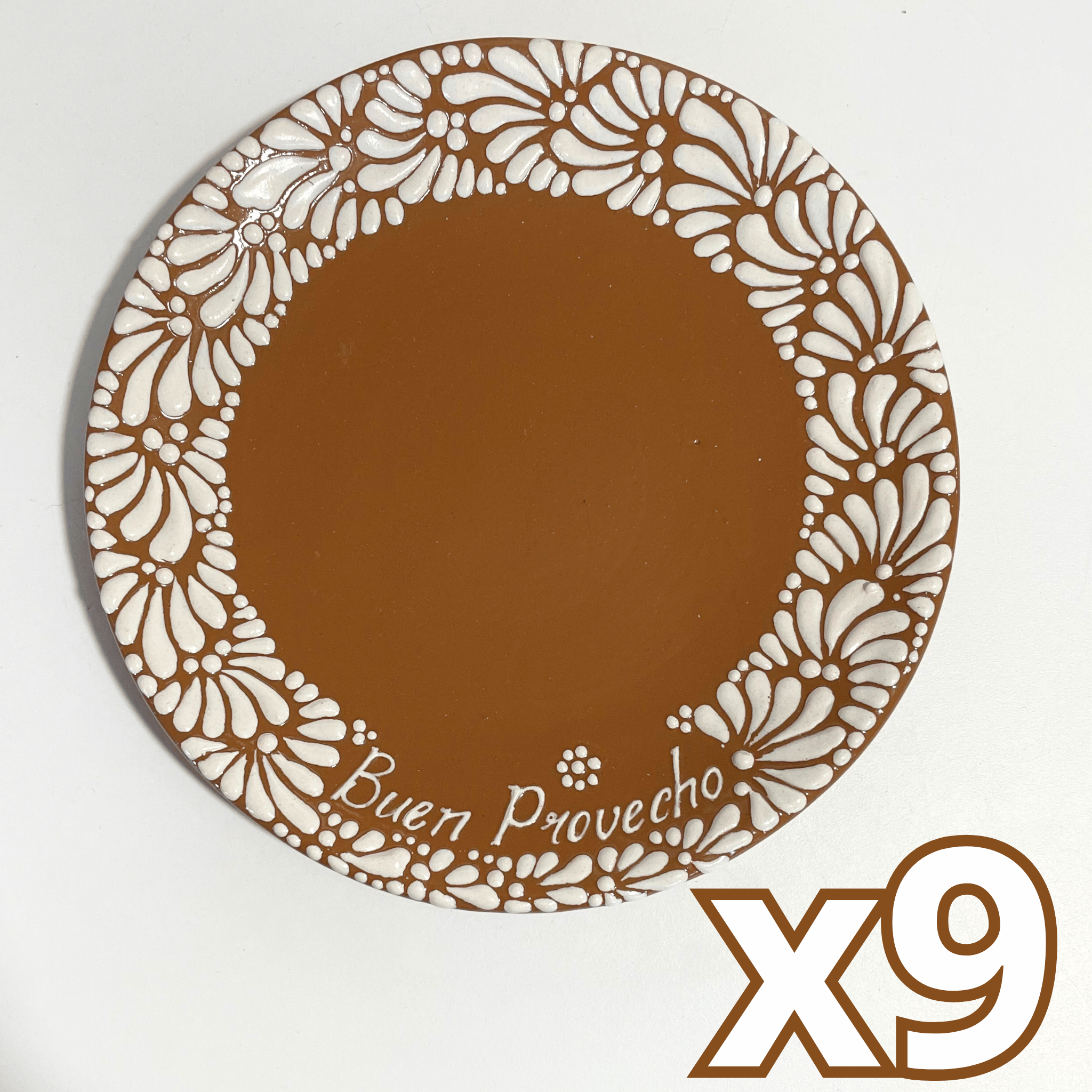 PLATO PLANO 16 CARACTERES FONDO CAFE MIK CENEFA BLANCO