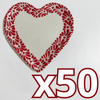 PLATO DE CORAZON 16 CM FONDO BLANCO, DECORADO ROJO CENEFA MIK