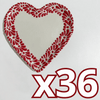 PLATO DE CORAZON 16 CM FONDO BLANCO, DECORADO ROJO CENEFA MIK