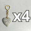 LLAVERO CORAZON 5 CM TRIDIMENSIONAL FONDO TRADICIONAL CENEFA BLANCO