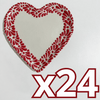 PLATO DE CORAZON 16 CM FONDO BLANCO, DECORADO ROJO CENEFA MIK