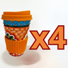TERMO 15 CM SIN ASA, SAGRADO CORAZON MULTICOLORES TAPA NARANJA CON BANDA