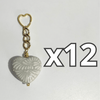 LLAVERO CORAZON GRANDE 7 CM TRIDIMENSIONAL FONDO TRADICIONAL CENEFA BLANCO