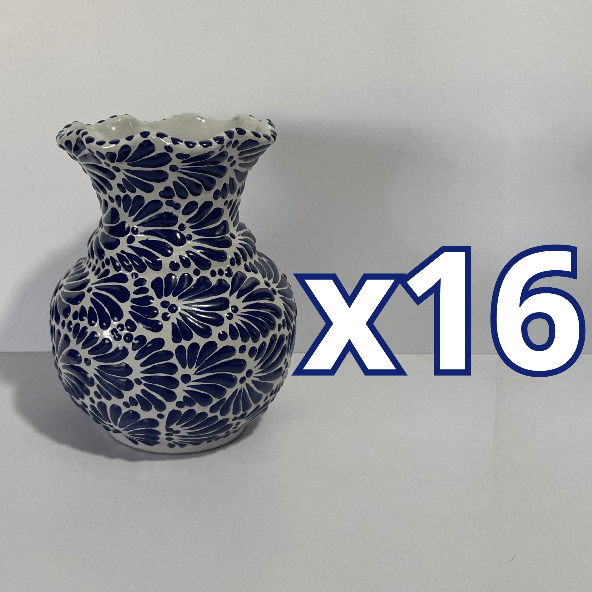 FLORERO ONDAS 17 CM FONDO TRADICIONAL MIK AZUL COBALTO