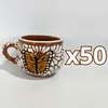 TAZA CHOCOLATERA MEDIANA FONDO CAFE MIK BLANCO MARIPOSAS