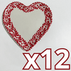 PLATO DE CORAZON 16 CM FONDO BLANCO, DECORADO ROJO CENEFA MIK