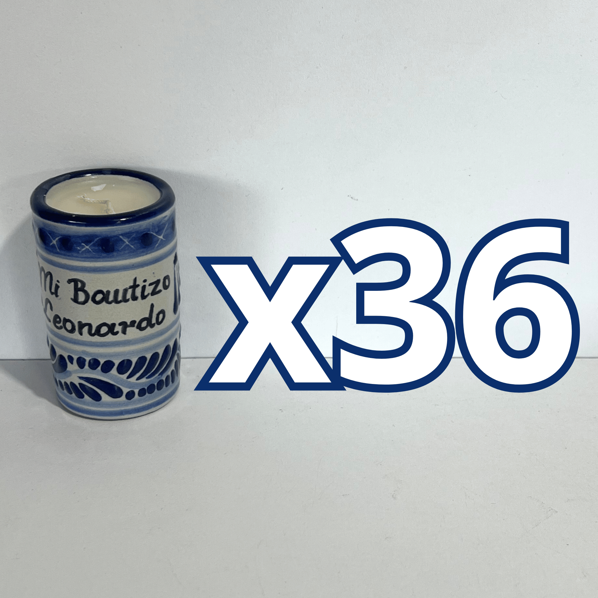 TEQUIVELA PERSONALIZADA FONDO TRADICIONAL CENEFA AZUL COBALTO MI BAUTIZO