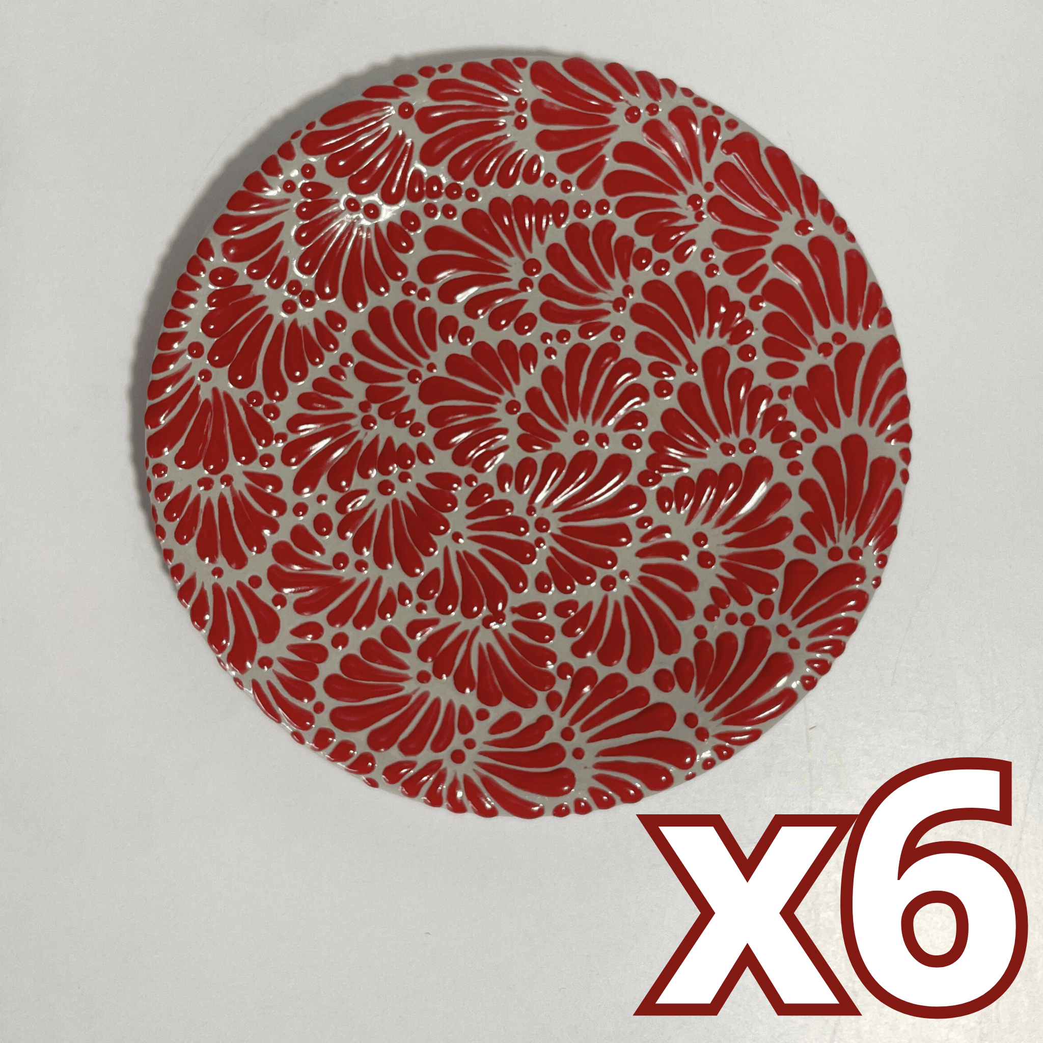 PLATO PLANO FONDO TRADICIONAL MIK ROJO