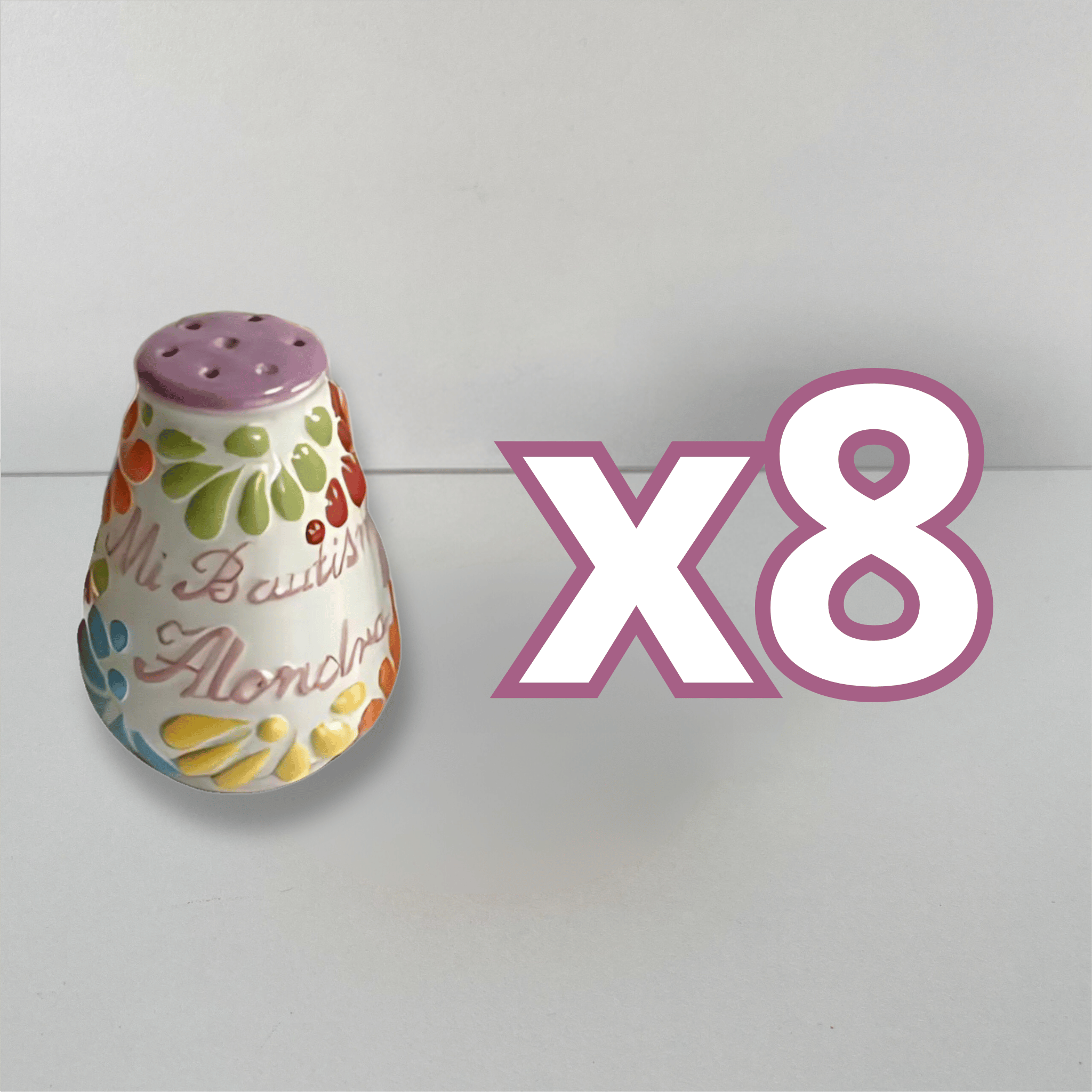 PAQUETE SALERO PERSONALIZADO FONDO TRADICIONAL MIK MULTICOLOR BAUTIZO
