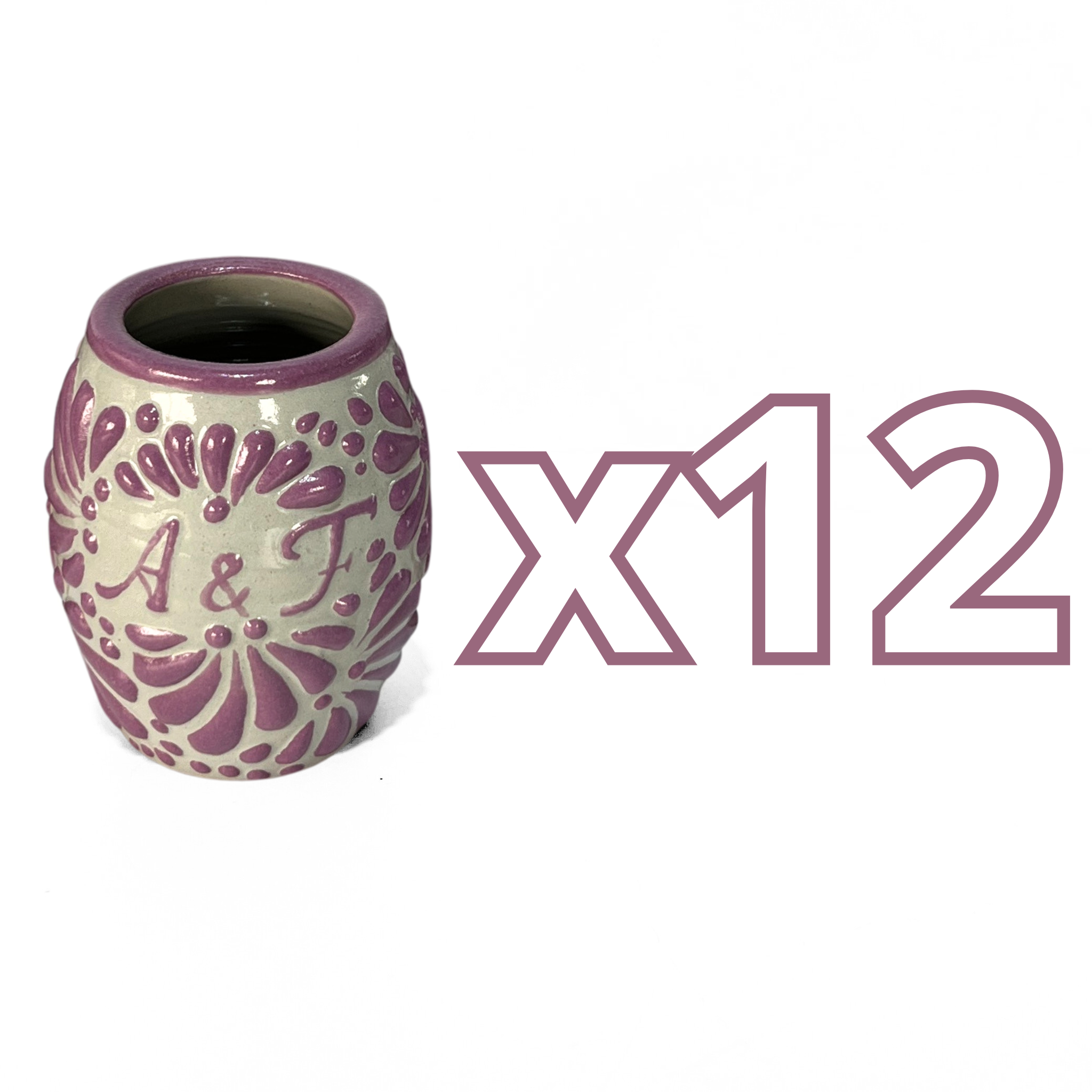 TEQUILERO BARRIL 8 CARACTERES FONDO TRADICIONAL MIK MORADO INICIALES