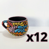TAZA CHOCOLATERA MEDIANA MULTICOLORES MIK FONDO NEGRO