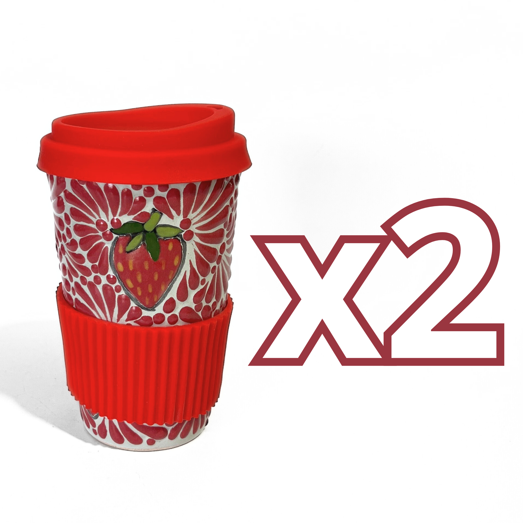 TERMO 15 CM SIN ASA FONDO TRADICIONAL MIK ROJO FRESAS