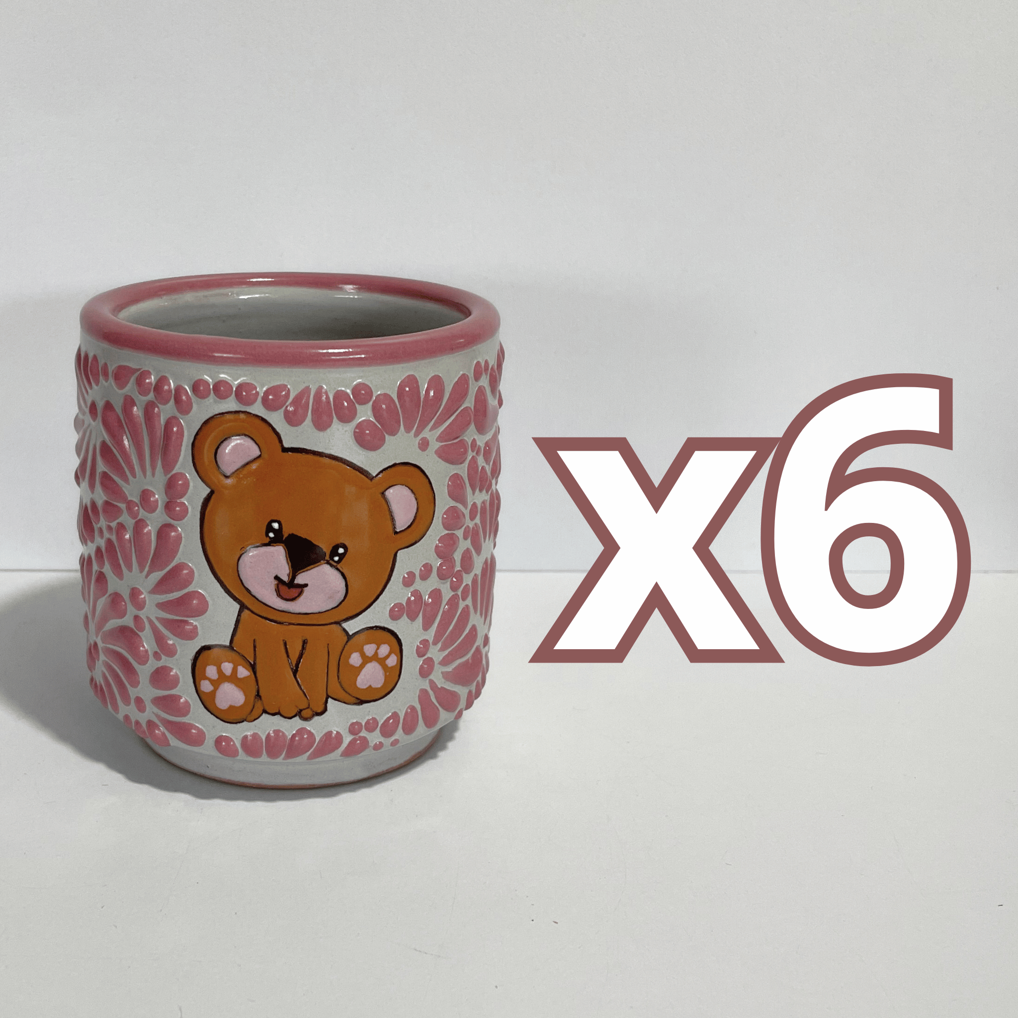 TAZA RECTA ESTANDAR FONDO TRADICIONAL MIK ROSA OSITO COMPLETO