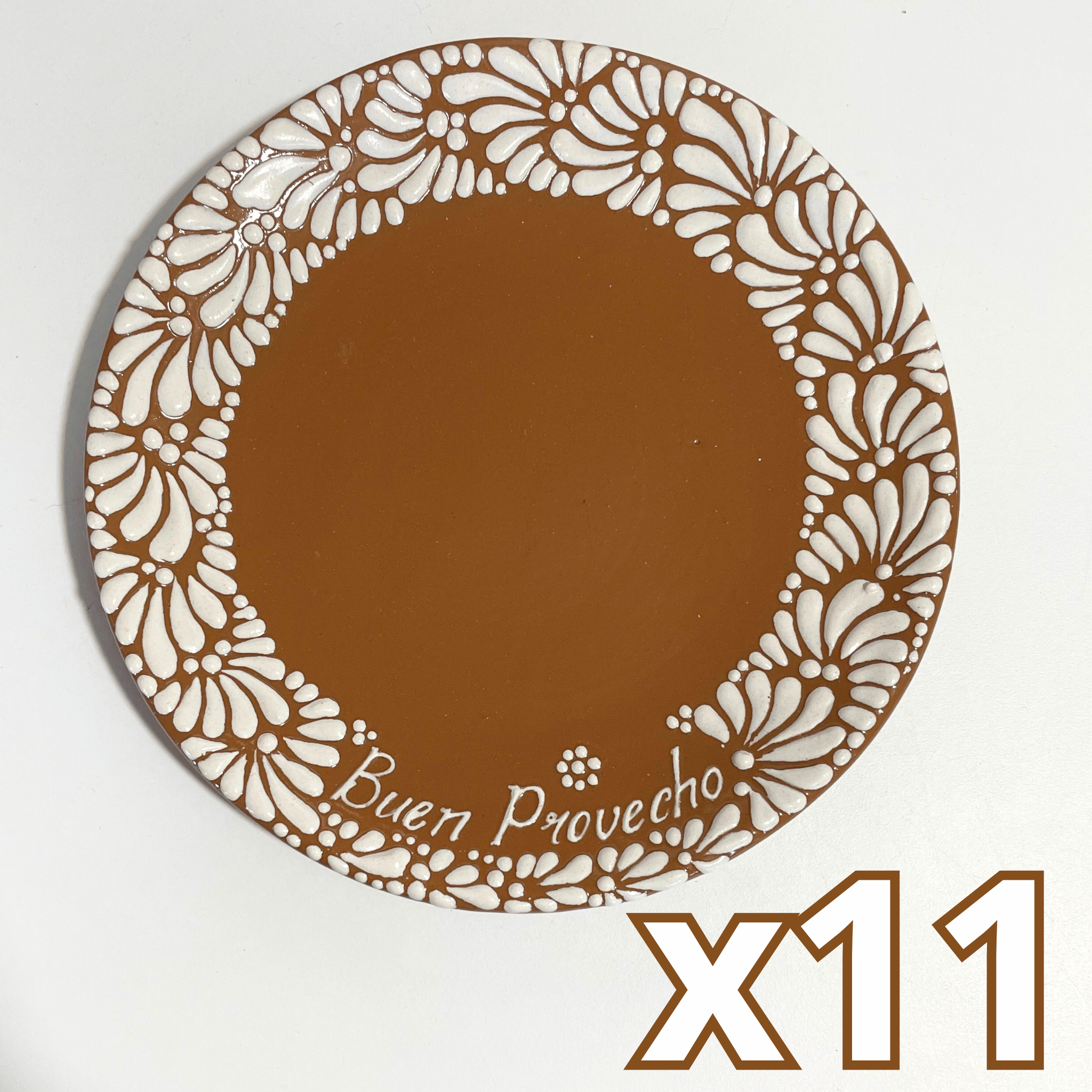 PLATO PLANO 16 CARACTERES FONDO CAFE MIK CENEFA BLANCO