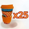 TERMO 15 CM SIN ASA, SAGRADO CORAZON MULTICOLORES TAPA NARANJA CON BANDA