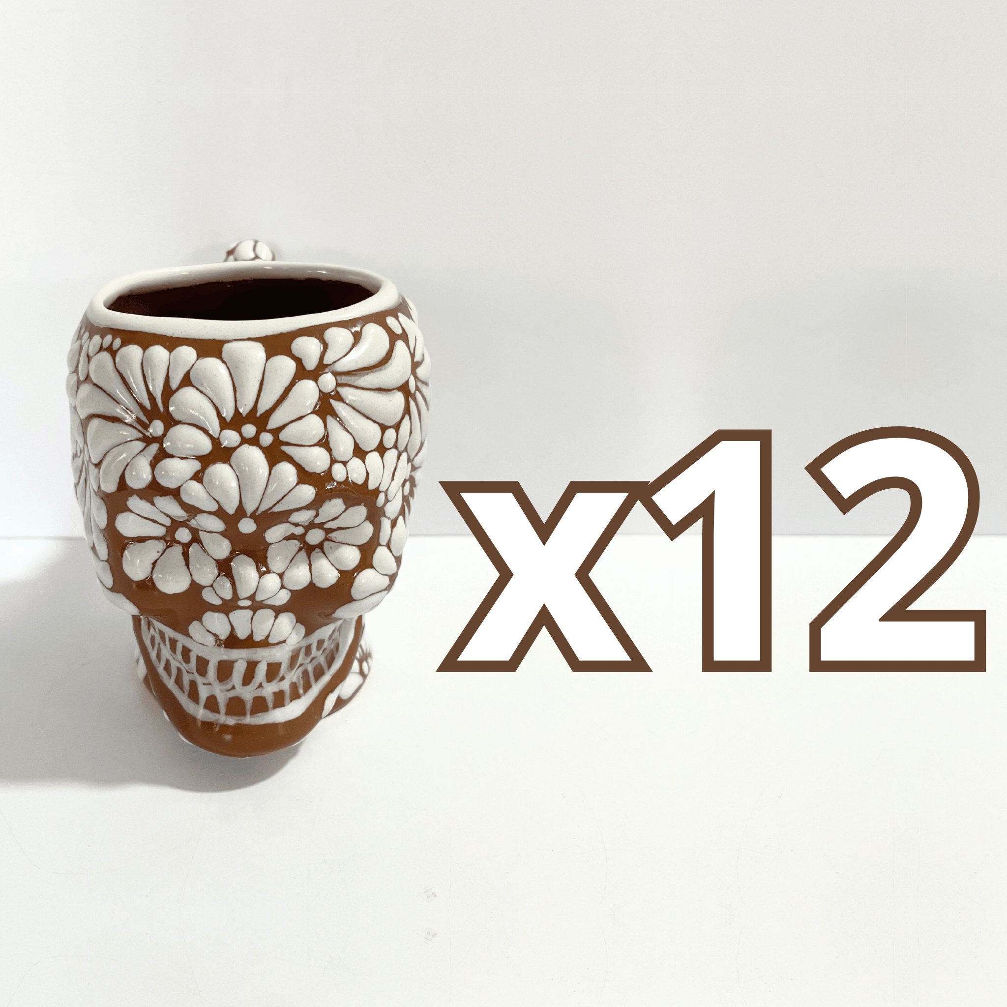 TAZA FORMA DE CRANEO FONDO CAFE MIK BLANCO