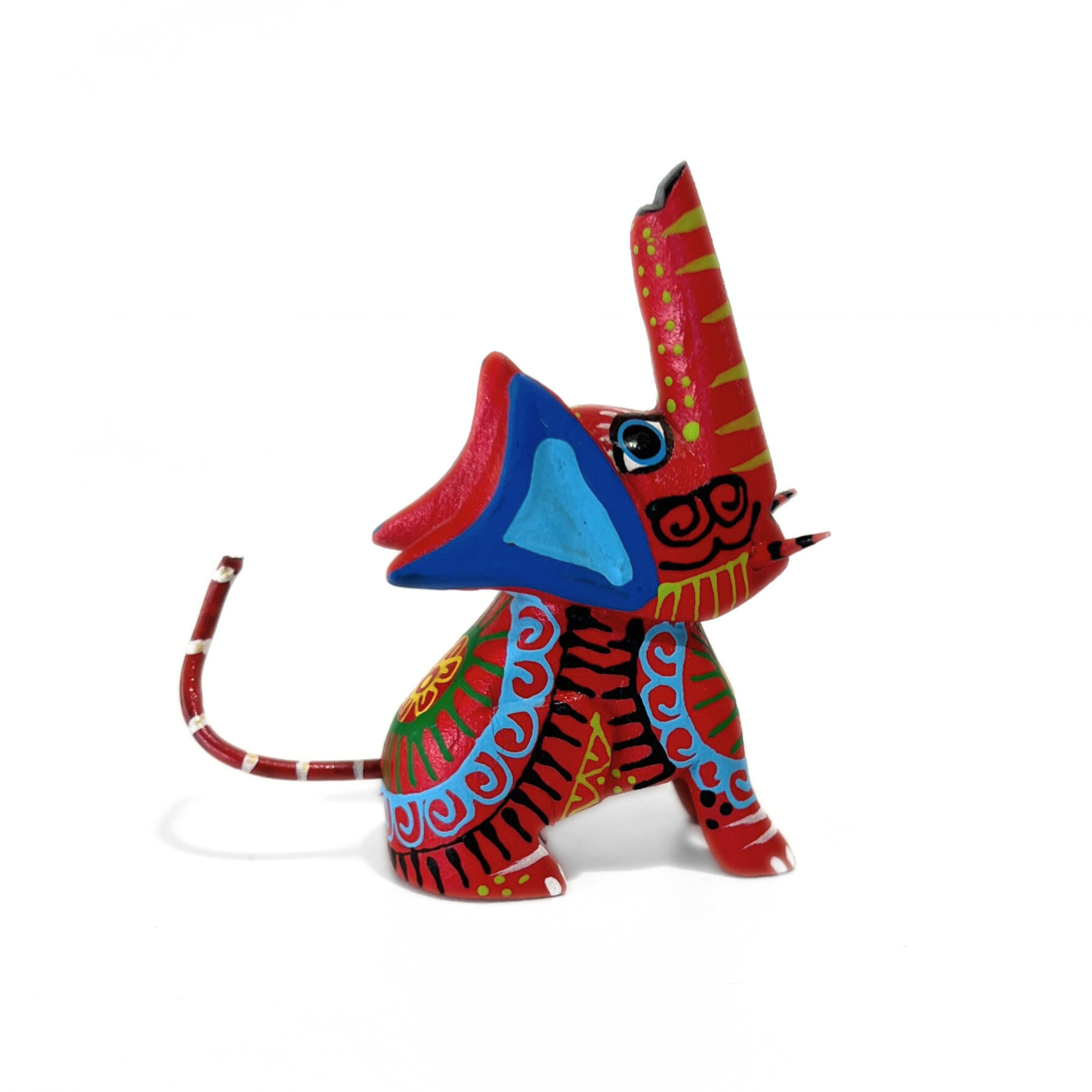 ALEBRIJE DE MADERA ELEFANTE ROJO