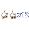 ARETES CRISTAL CORTADO BLANCO ESFERA FONDO TRADICIONAL DECORADO AZUL COBALTO