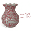 FLORERO ONDAS 17 CM PERSONALIZADO 16 CARACTERES FONDO TRADICIONAL MIK ROSA BAUTIZO