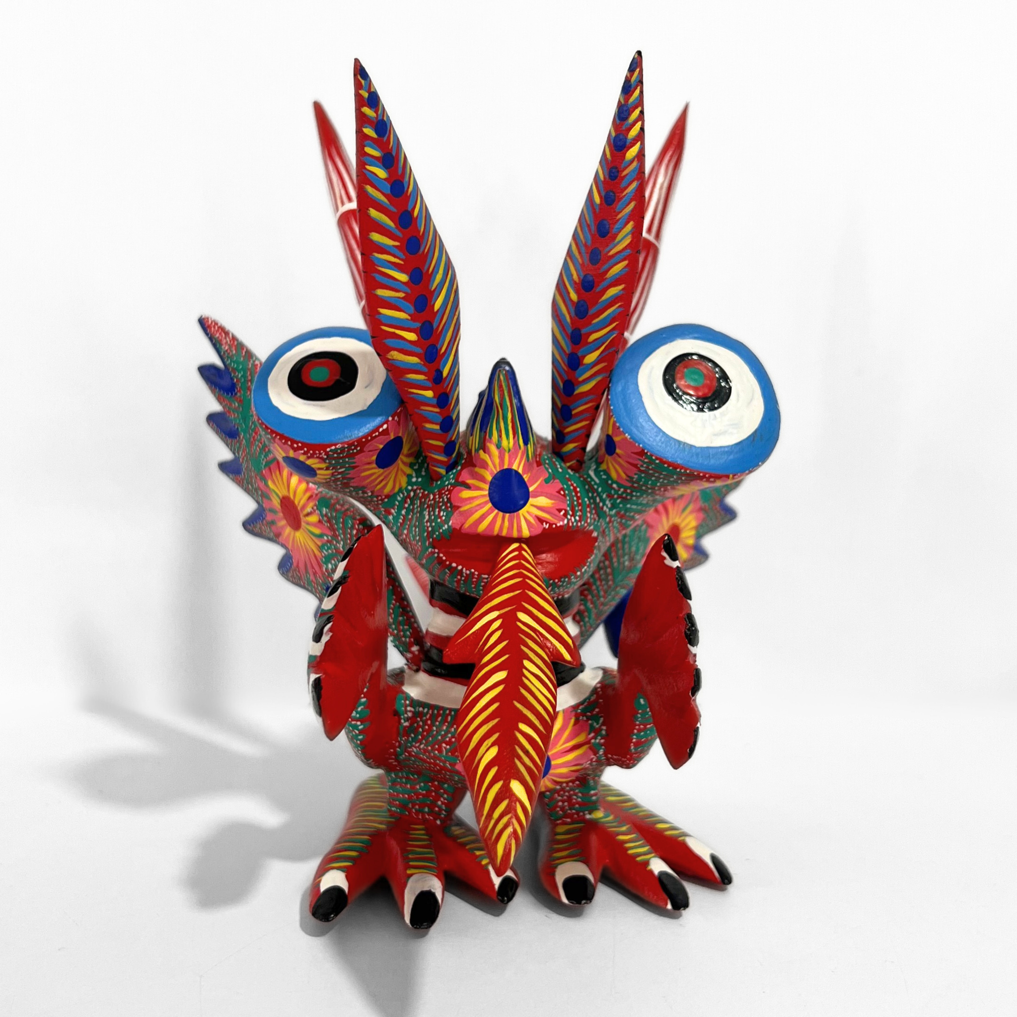 ALEBRIJE DE MADERA ROJO FLORES