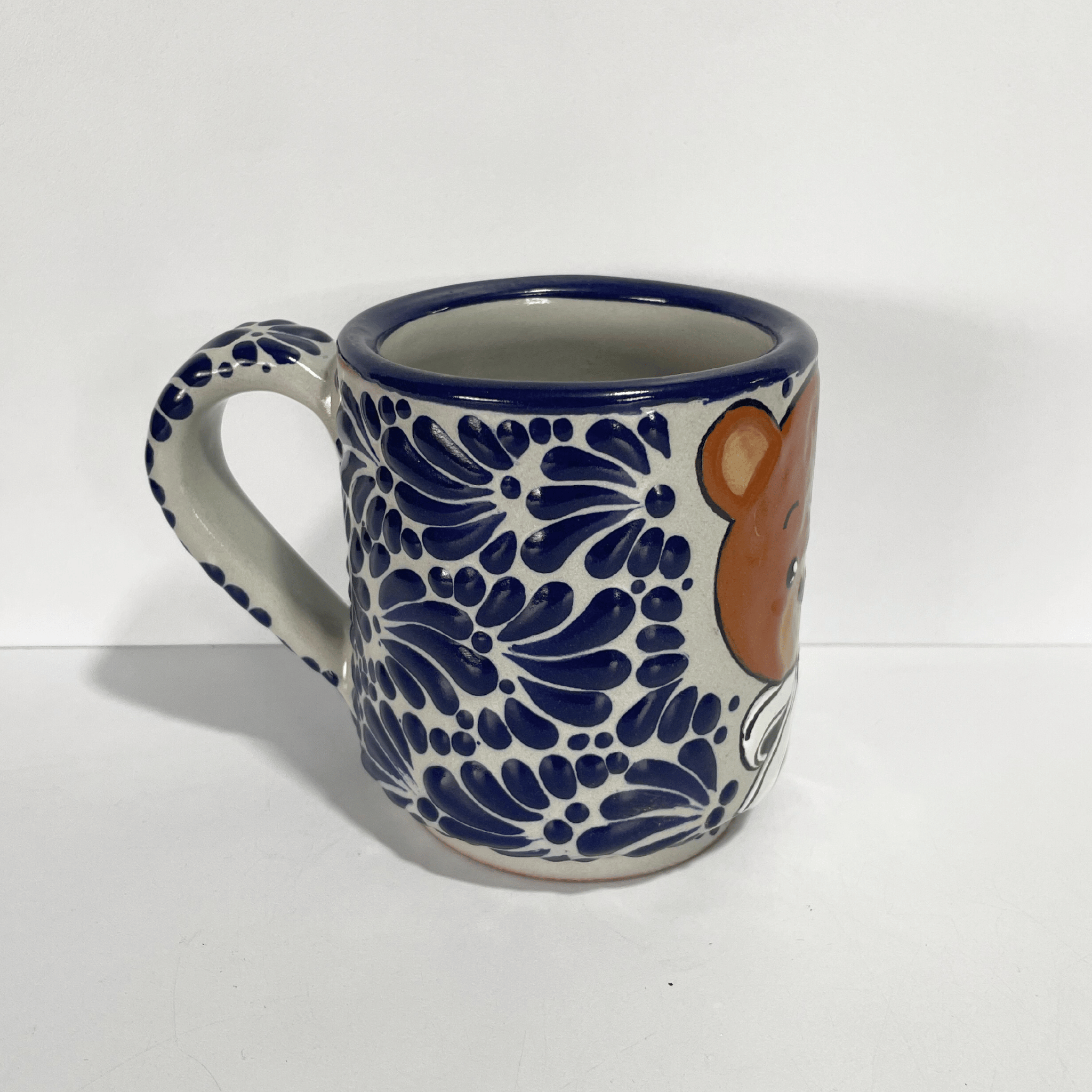 TAZA RECTA ESTANDAR FONDO TRADICIONAL MIK AZUL COBALTO OSITO MOÑO