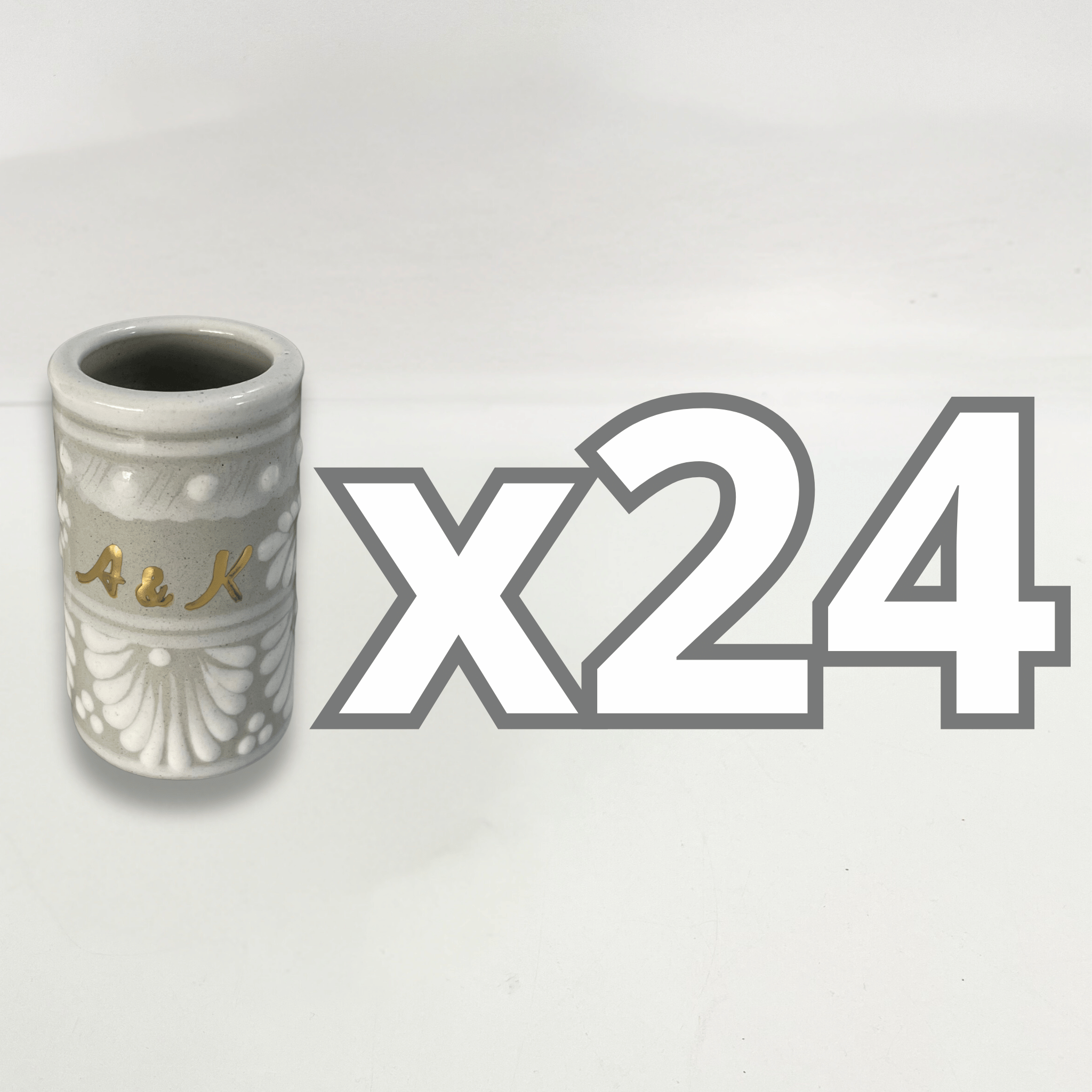 TEQUILERO PERSONALIZADO FONDO TRADICIONAL CENEFA BLANCO INICIALES ORO