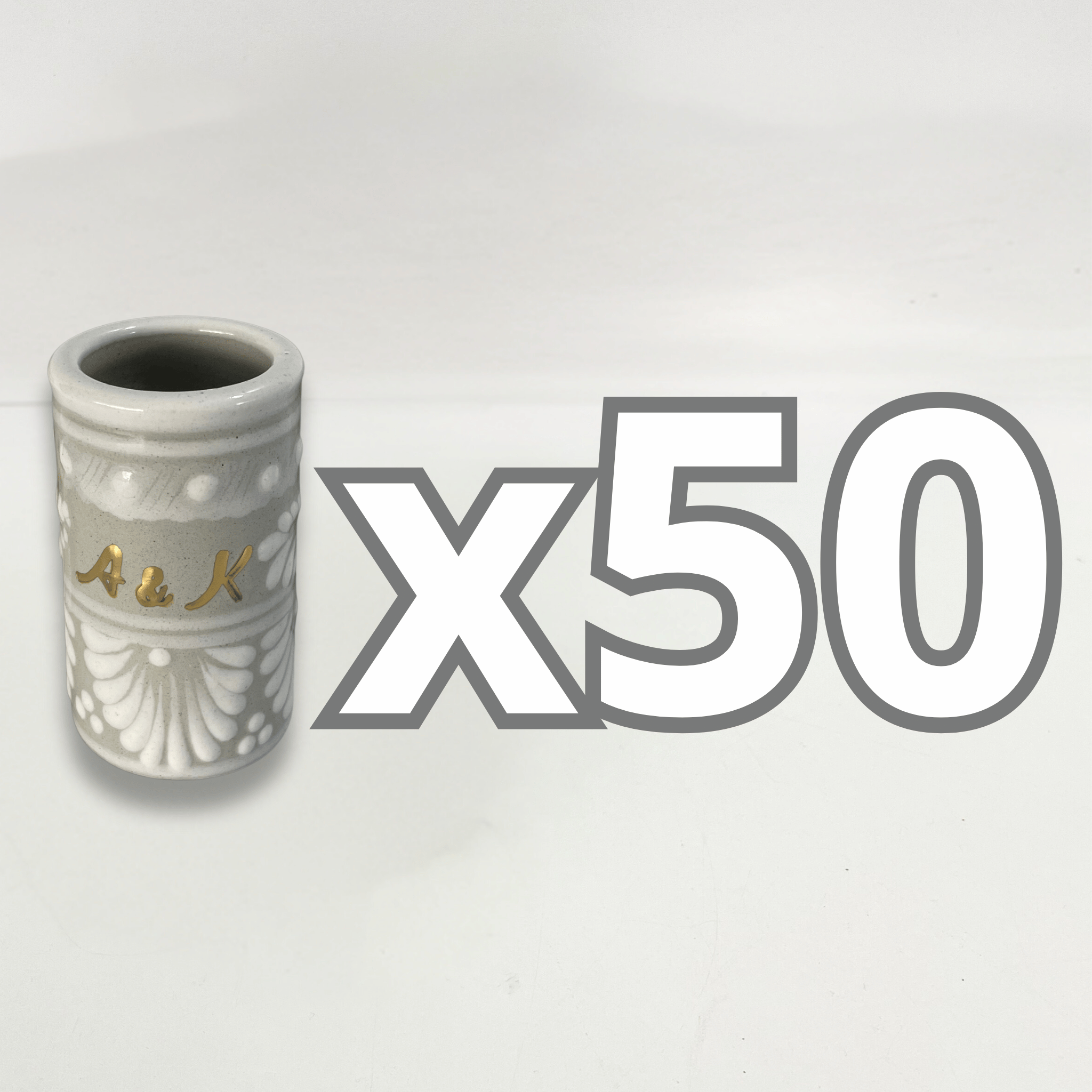 TEQUILERO PERSONALIZADO FONDO TRADICIONAL CENEFA BLANCO INICIALES ORO