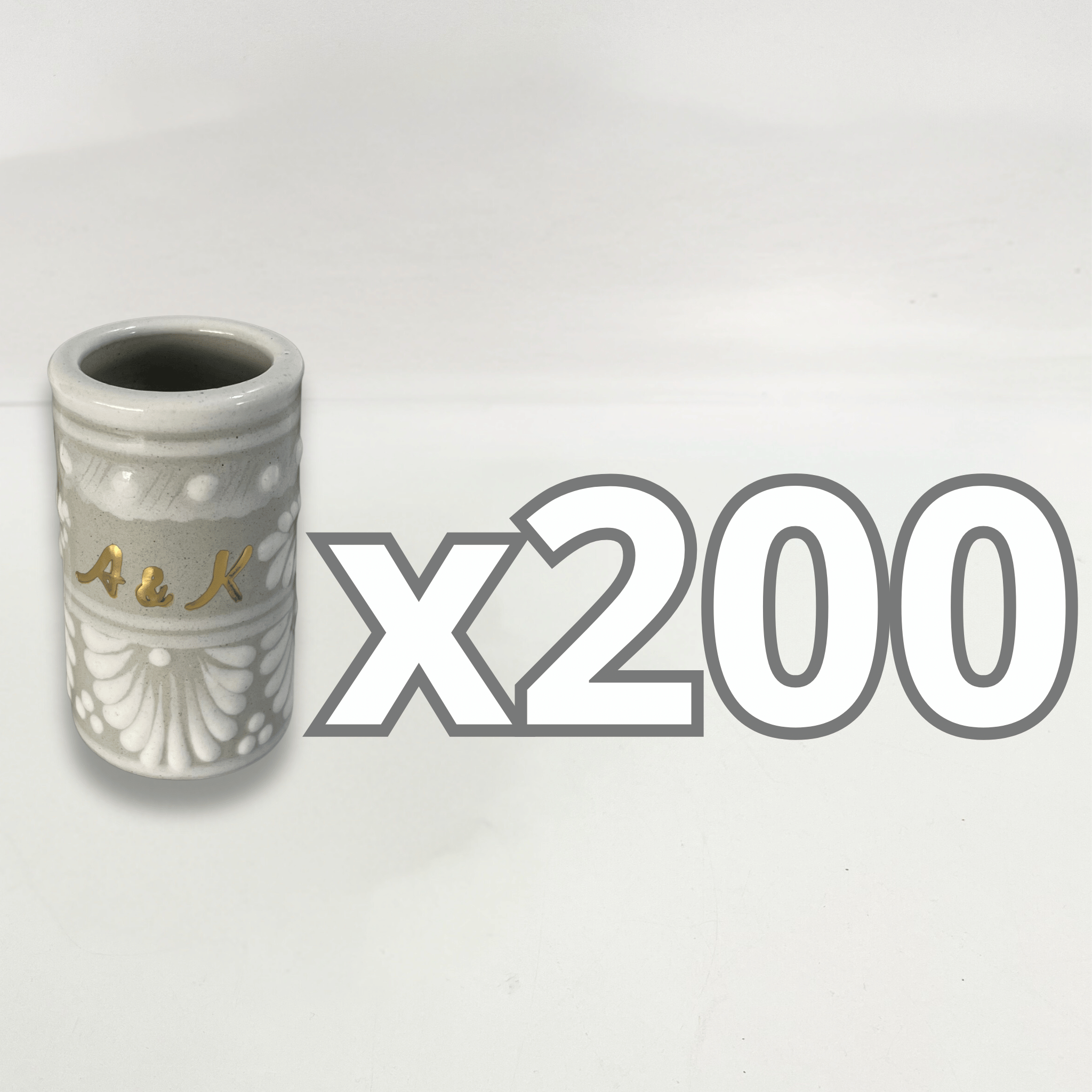 TEQUILERO PERSONALIZADO FONDO TRADICIONAL CENEFA BLANCO INICIALES ORO