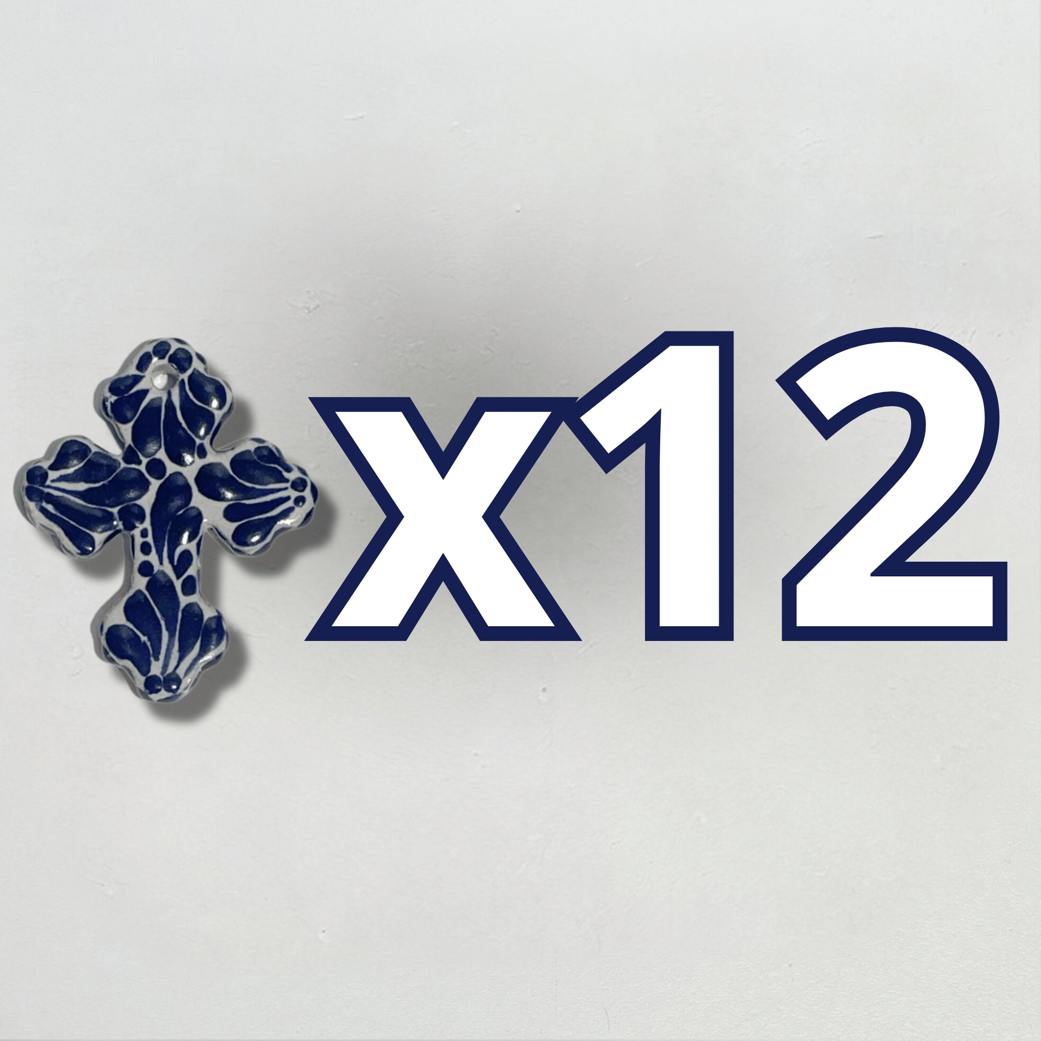 CRUZ 6 CM FONDO BLANCO MIK AZUL COBALTO NO INCLUYE PERSONALIZADO