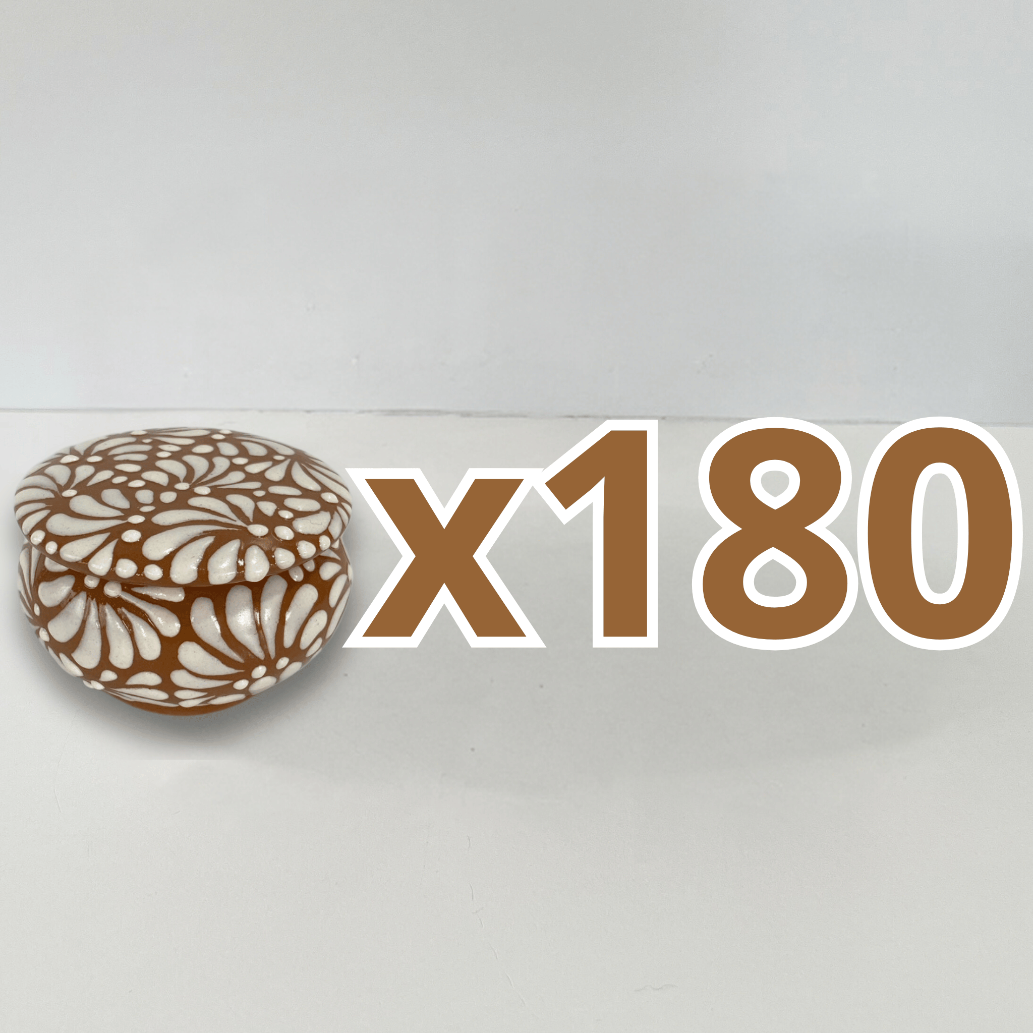 PAQUETE ALHAJERO TAPA PLANA NO PERSONALIZADO FONDO CAFE DECORADO BLANCO MIK