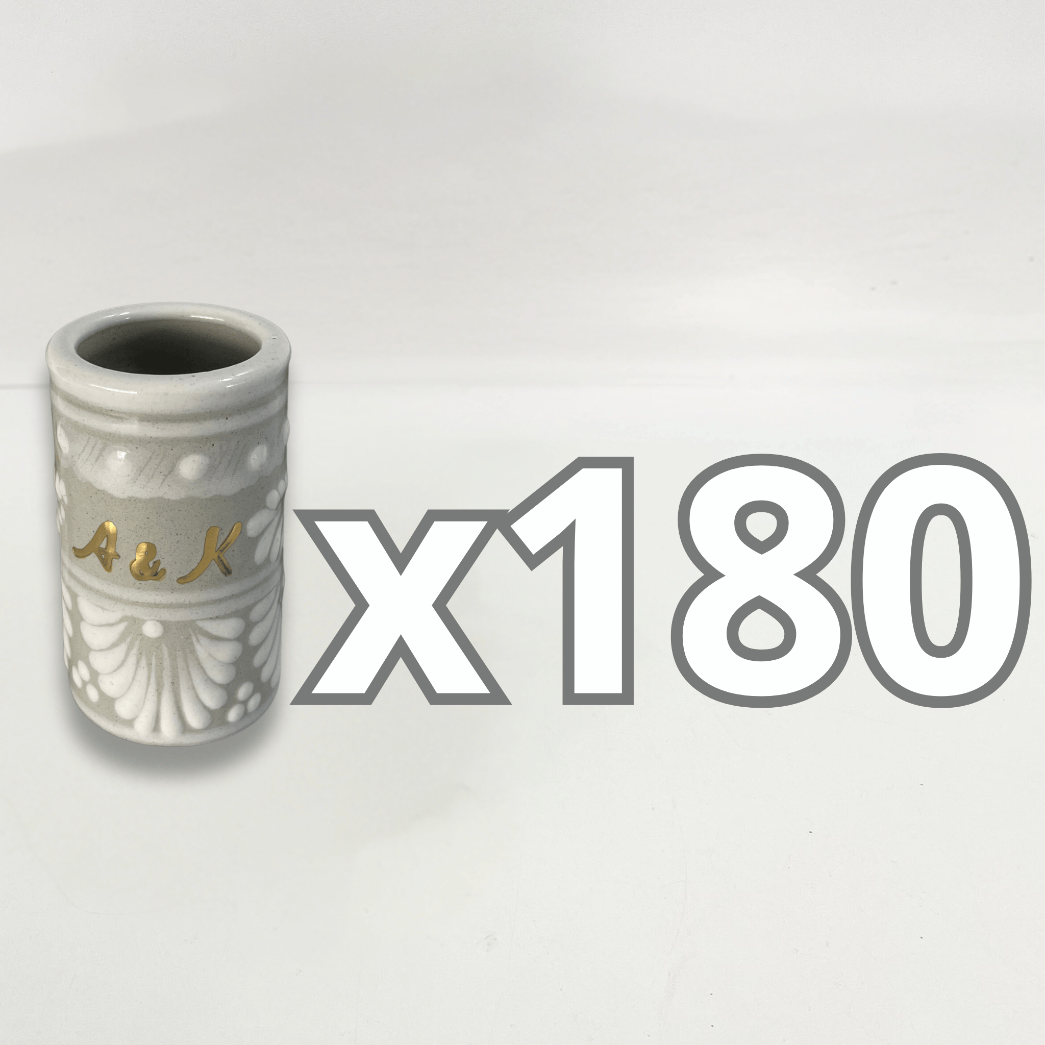TEQUILERO PERSONALIZADO FONDO TRADICIONAL CENEFA BLANCO INICIALES ORO