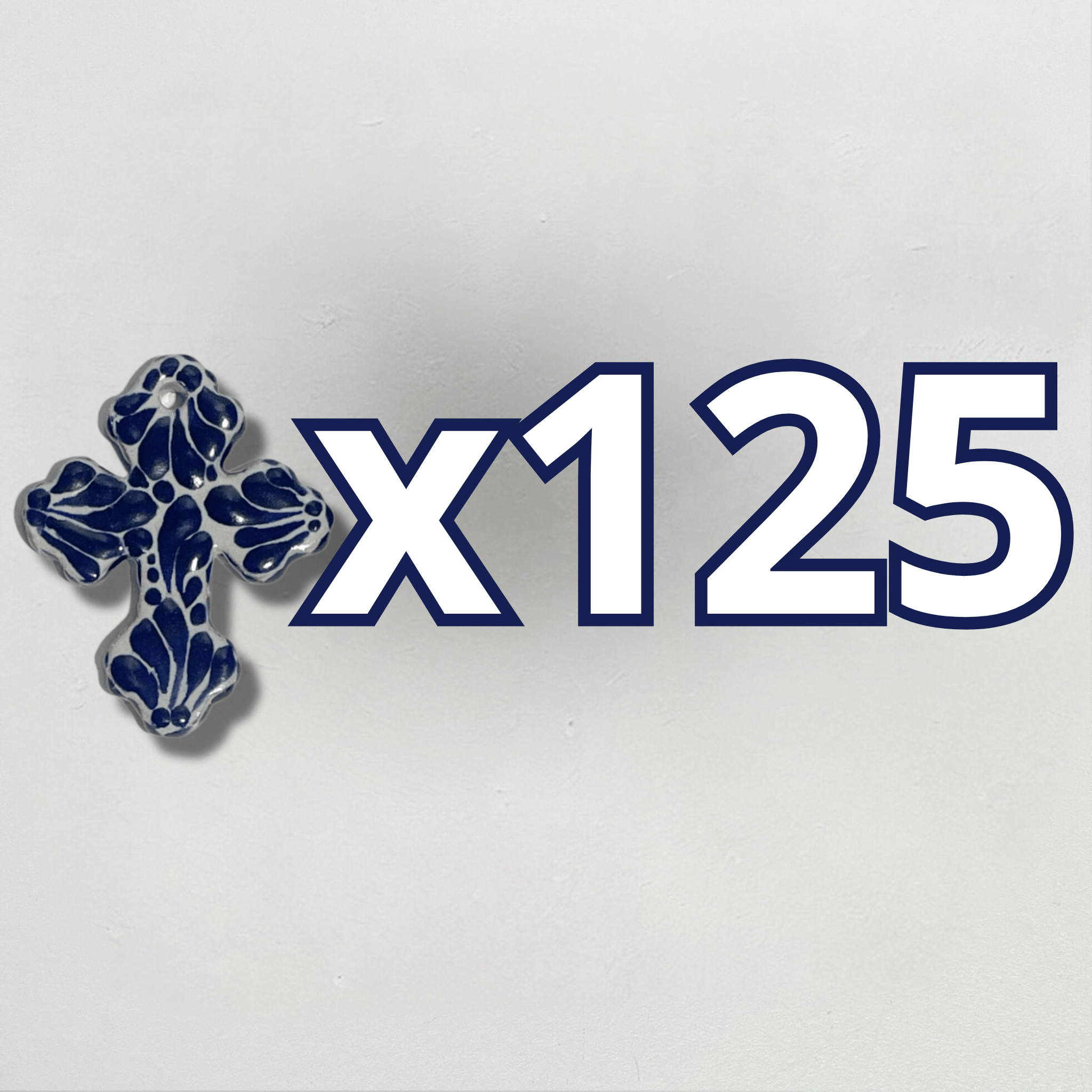 CRUZ 6 CM FONDO BLANCO MIK AZUL COBALTO NO INCLUYE PERSONALIZADO