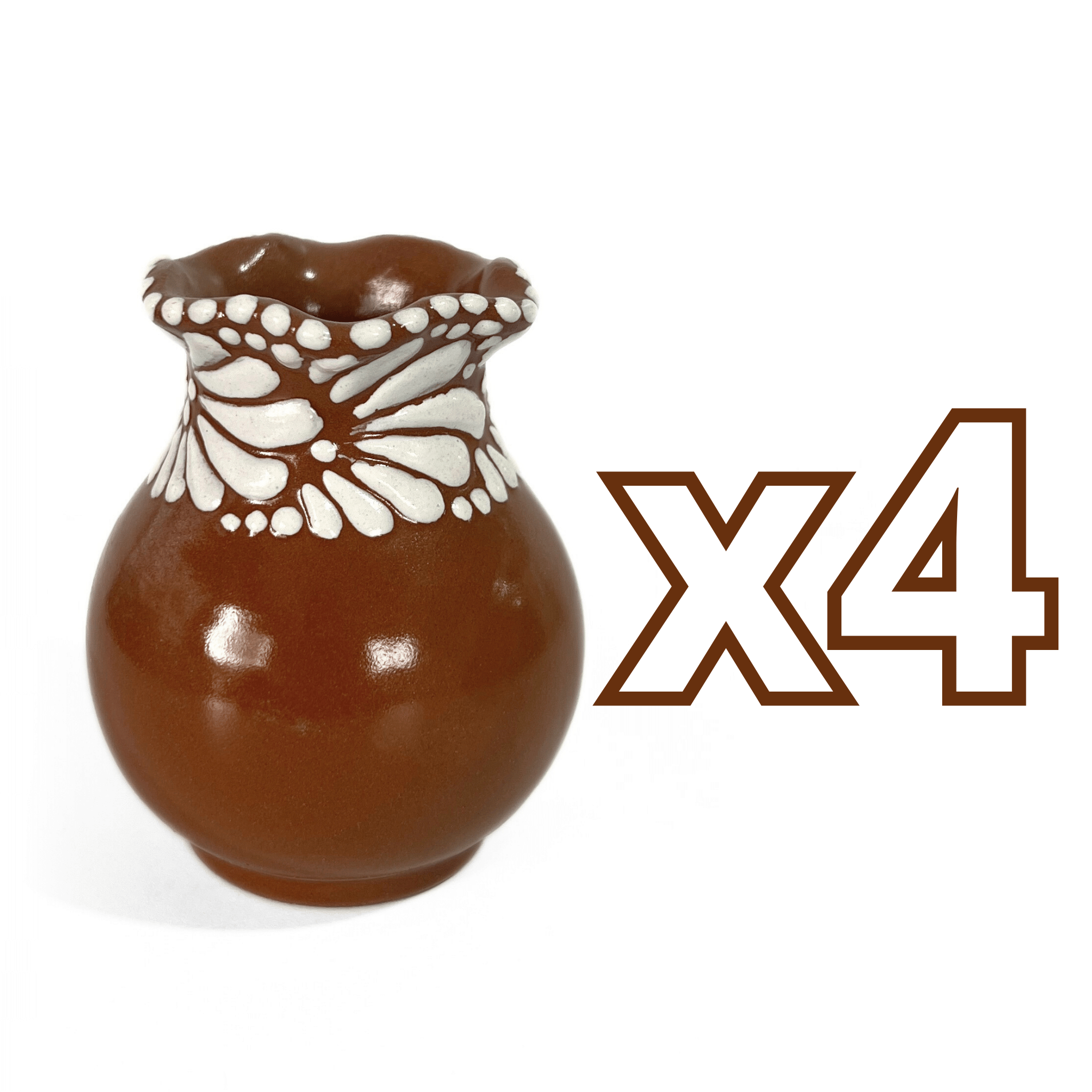 FLORERO ONDAS 8 CM FONDO CAFE MIK CENEFA BLANCO