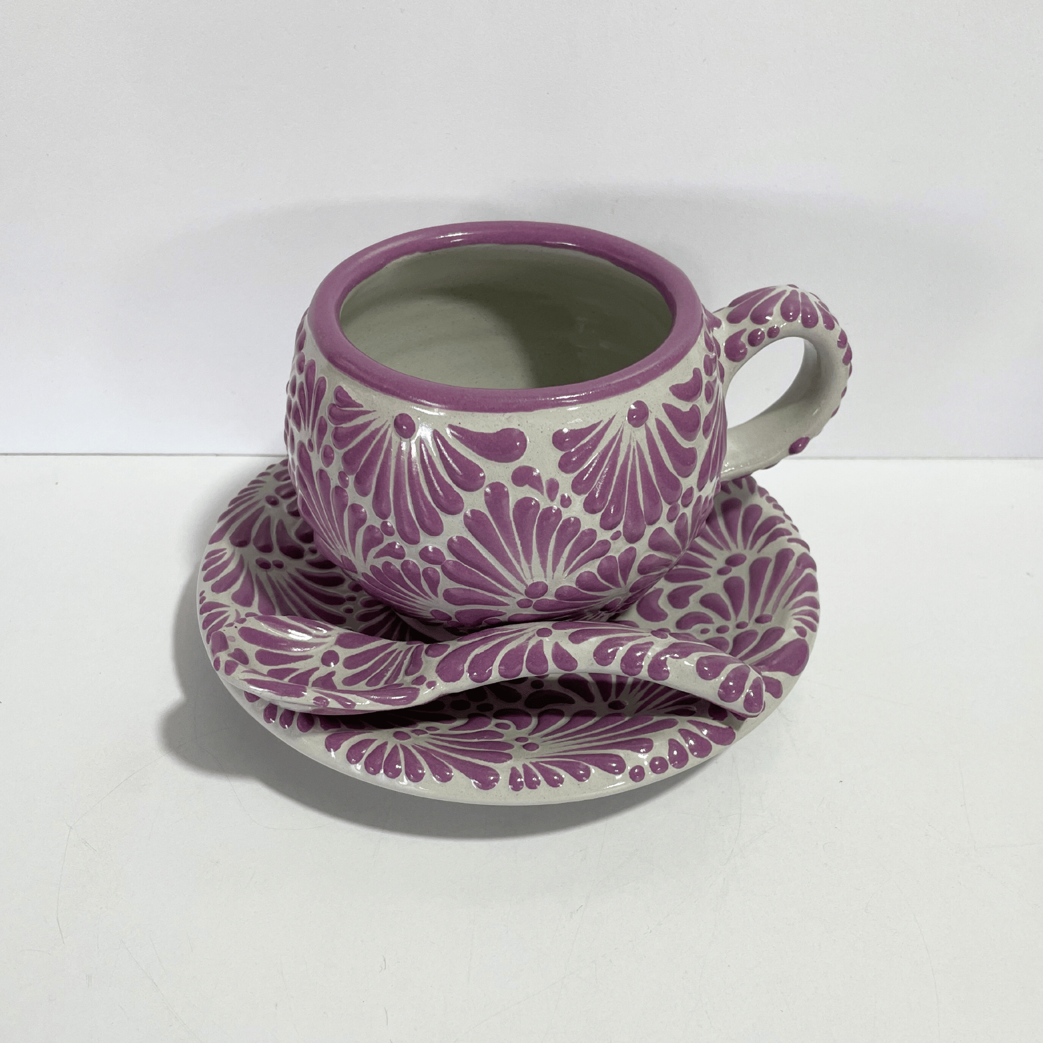 SET 3 PIEZAS CHOCOLATERA GRANDE FONDO TRADICIONAL MIK MORADO