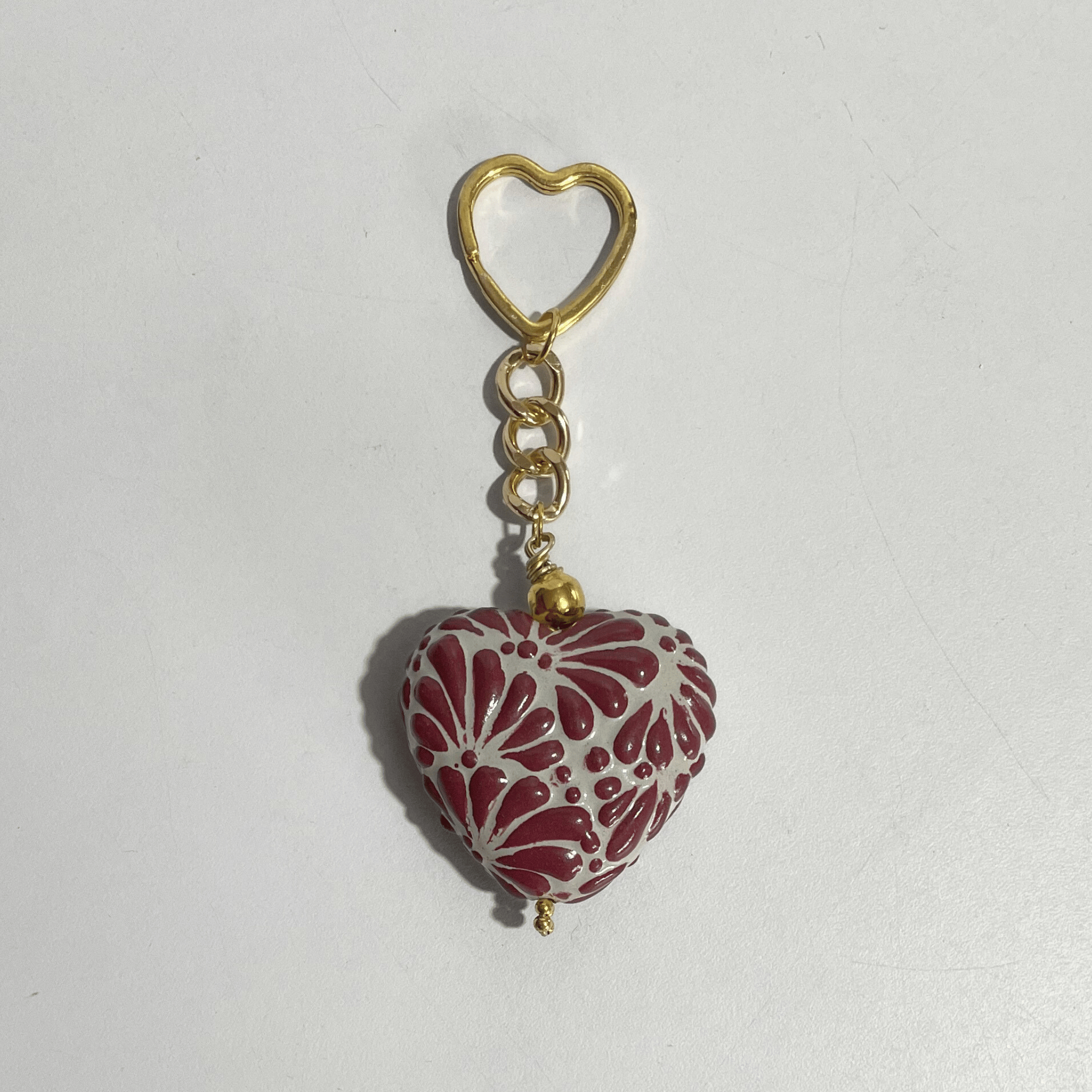 LLAVERO CORAZON 5 CM TRIDIMENSIONAL FONDO TRADICIONAL MIK VINO