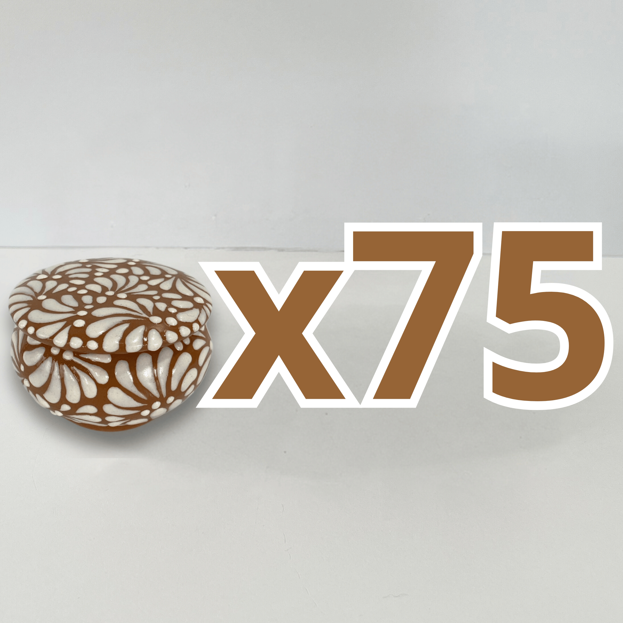 PAQUETE ALHAJERO TAPA PLANA NO PERSONALIZADO FONDO CAFE DECORADO BLANCO MIK