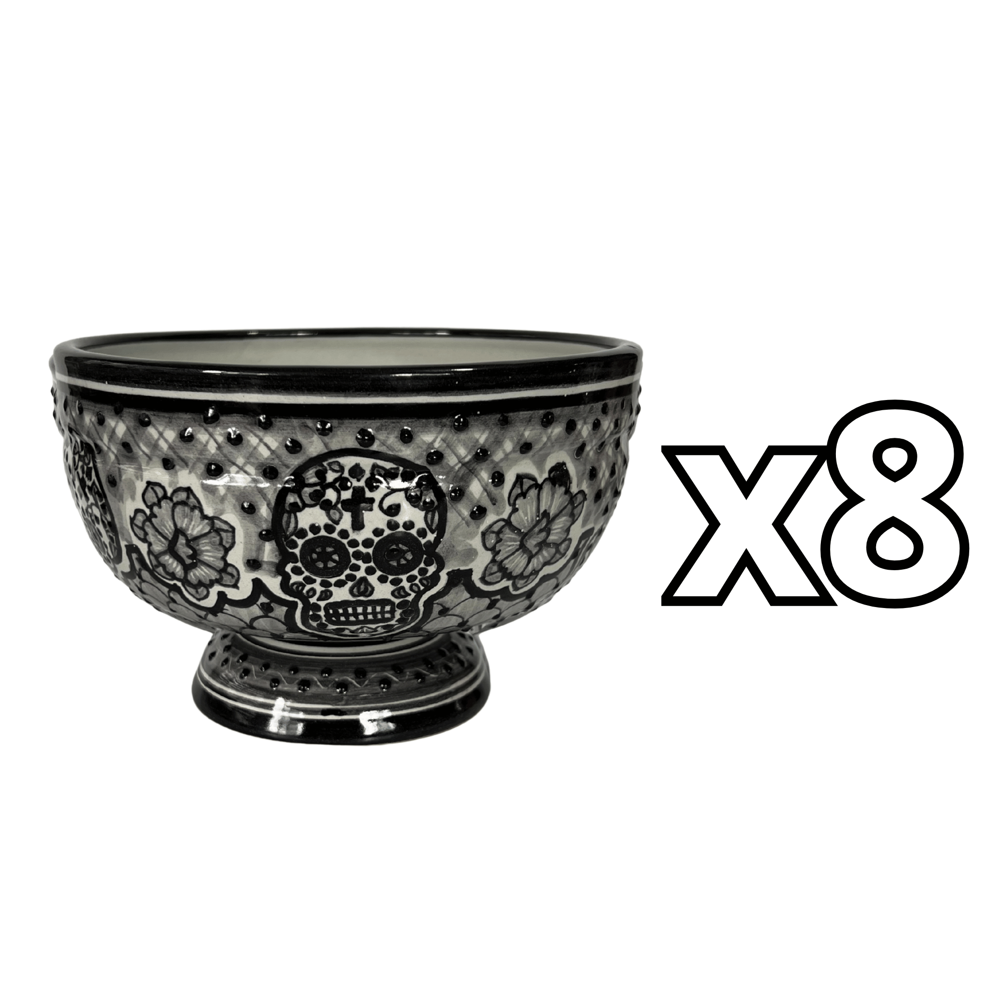 BASE FLORAL CALAVERA BLANCO Y NEGRO