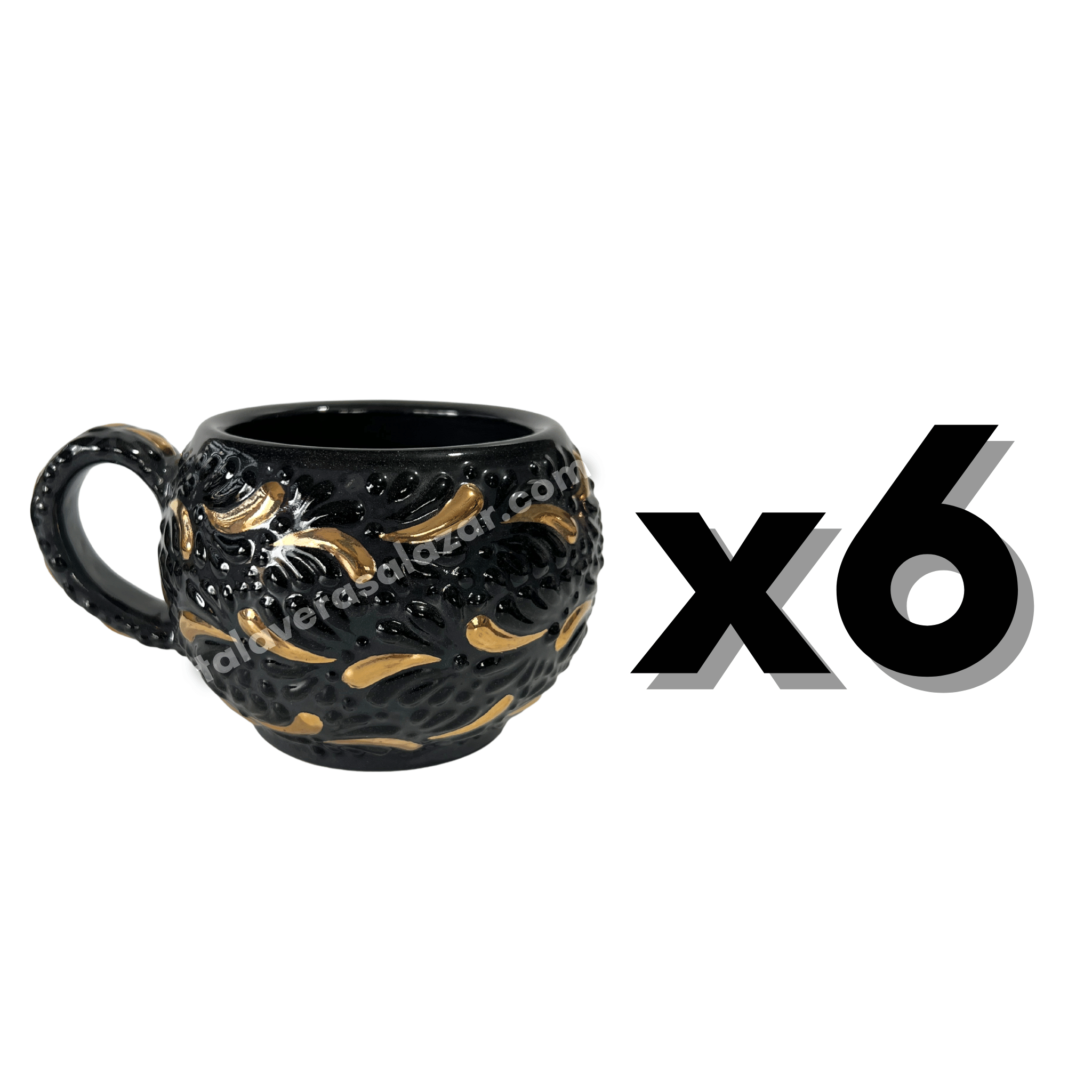 TAZA CHOCOLATERA GRANDE MIK SUPER BLACK DESTELLO DE ORO