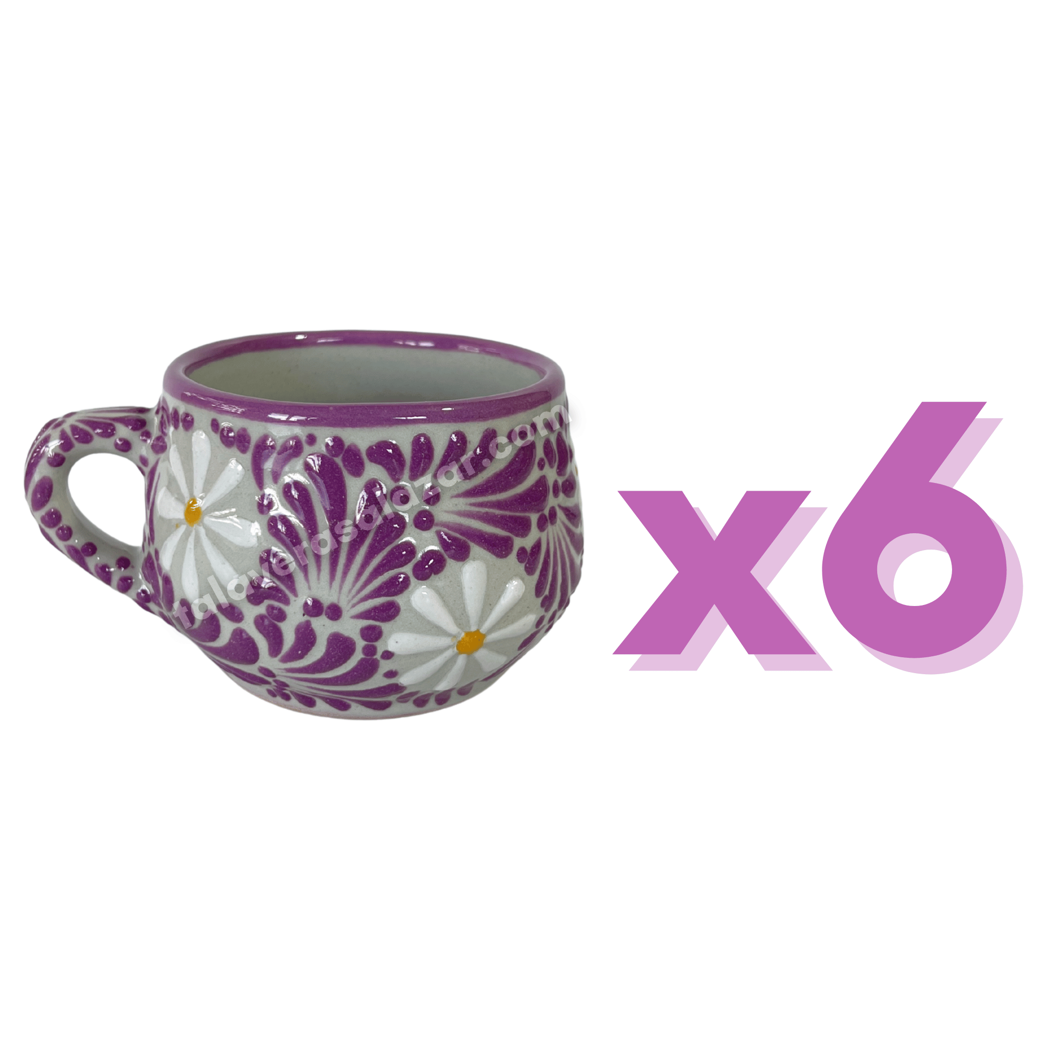 TAZA CHOCOLATERA MEDIANA FONDO TRADICIONAL MIK MORADO MARGARITAS