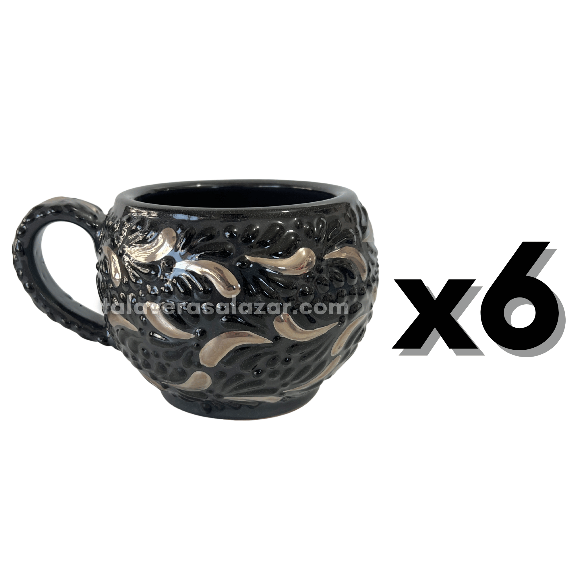 TAZA CHOCOLATERA GRANDE MIK SUPER BLACK DESTELLO DE PLATA