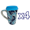 TERMO CON ASA 15 CM FONDO TRADICIONAL MIK COMBINACION AZUL COBALTO Y TURQUESA OJO TURCO